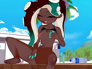 Marina Ida Fingers Her Pussy On The Beach. Splatoon 2 Hentai free video