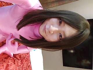 Japanese Amateur Crossdresses Masturbate Pink Morphsuit free video