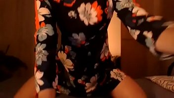 Crossdresser In Cute Flower Dress Having Some Webcam Fun free video