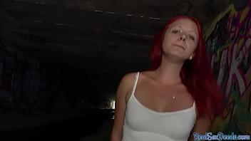 Busty Redhead Euro Publicly Fucking In Kinky Couple free video