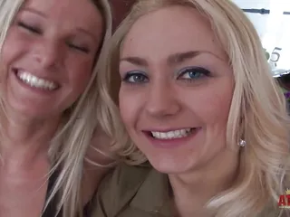 Two Blonde Girls Playing Police Games Together free video