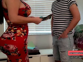 My Stepmom Said Take The Condom Off - Creampie In Her free video