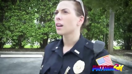 Lucky Black Stud Fucks Two Hot Officers In Public free video