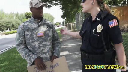 Soldier Gets His Pants Pulled Down By Perverted Milf Cops free video