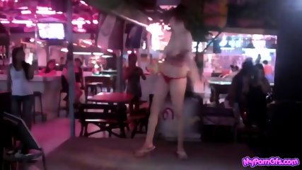 Russian Girl Striptease In Thai Bar Outdoor free video