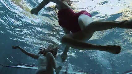 Underwater Swimming Pool Lesbians Lera And Sima Lastova free video